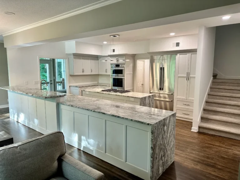 Elegant Kansas City kitchen remodel with marble countertops and custom cabinetry by Stag Homes Design-Build
